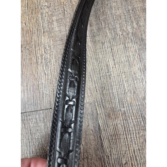 Echt Leder Leather Black Genuine Leather Women's Belt Made in Italy Large - Picture 4 of 10